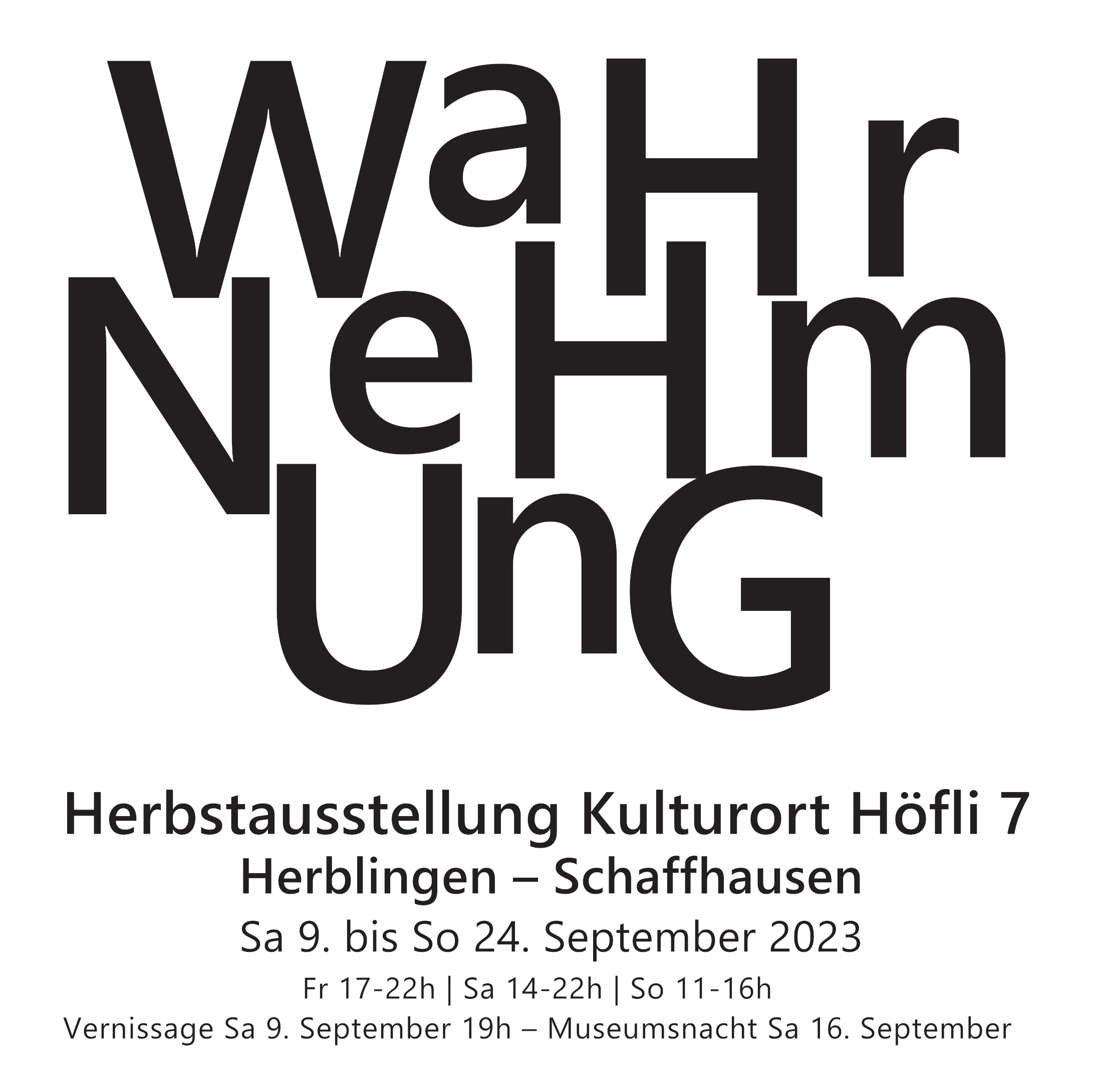 Ausstellung "schAUGENau" 2022 im Kulturort Höfli 7 Schaffhausen